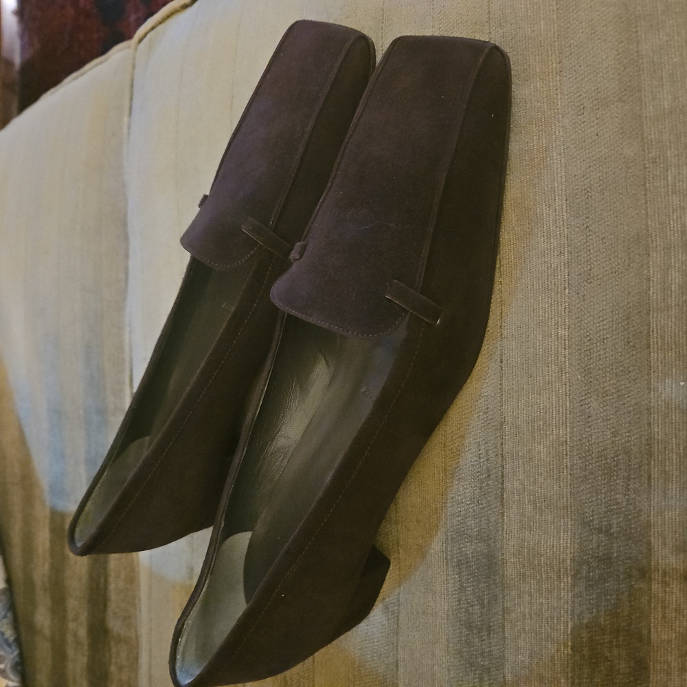 Jil Sander brown suede loafers 37.5 N